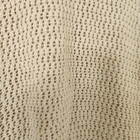 Michael Stars Crochet Fringe Knit Sleeveless Top Beige Soft Comfy Festival Boho - Picture 8 of 12